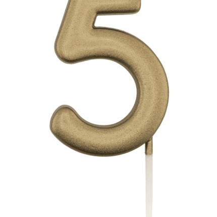 Gouden Cijferkaars 5 van Unique koop je bij Partywinkel