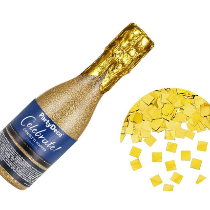 Gouden Confetti Kanon Champagne 20,5cm van Partydeco koop je bij Partywinkel