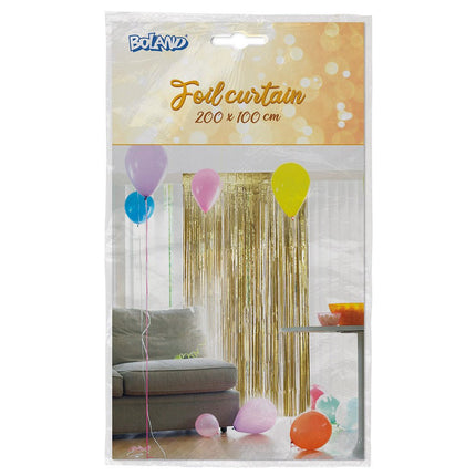 Gouden Deurgordijn Metallic 2m van Boland koop je bij Partywinkel