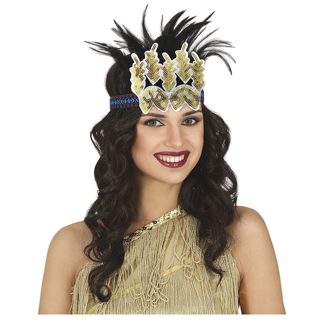 Gouden Haarband Charkeston Glitter van Fiestas Guirca koop je bij Partywinkel