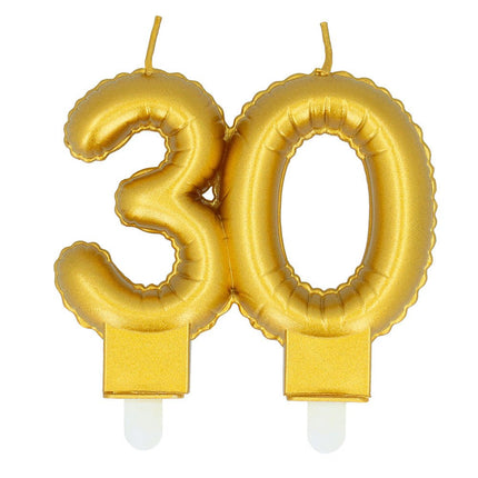 Gouden Kaars 30 Jaar 8cm van Boland koop je bij Partywinkel