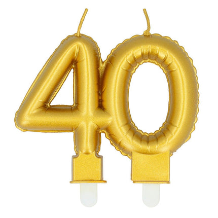 Gouden Kaars 40 Jaar 8cm van Boland koop je bij Partywinkel