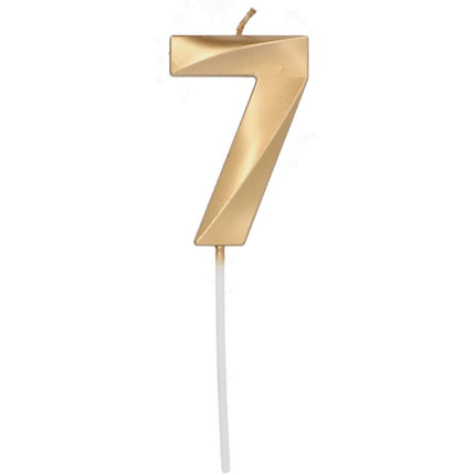 Gouden Kaars 7 Jaar Mat 7cm van Folat koop je bij Partywinkel
