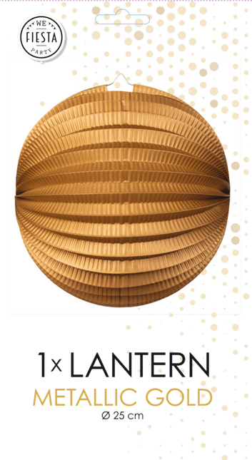 Gouden Lampion Metallic 25cm van WeFiesta koop je bij Partywinkel