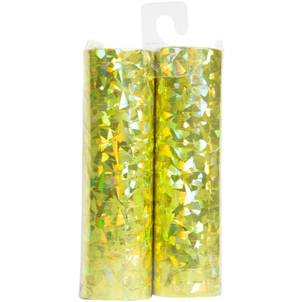 Gouden Serpentines Holografisch 4m 18 ringen 2st van Folat koop je bij Partywinkel