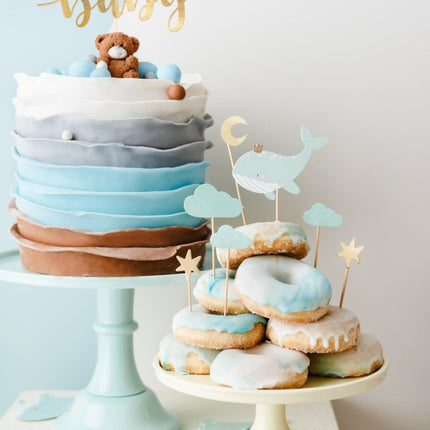 Gouden Taarttopper Oh Baby 25cm van Partydeco koop je bij Partywinkel