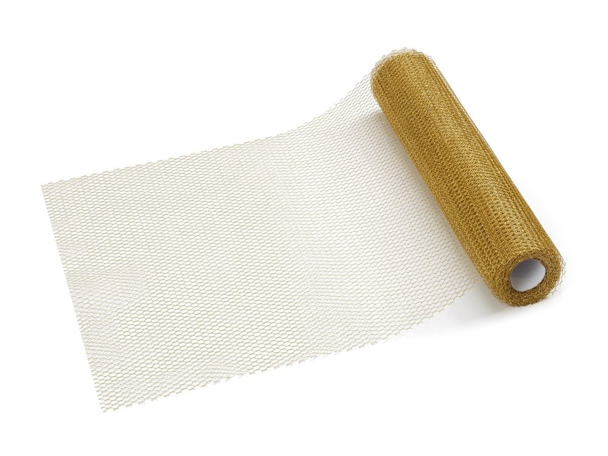 Gouden Tafelloper Tule 9m van Partydeco koop je bij Partywinkel