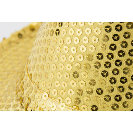 Gouden Trilby Hoed met Glitters van Folat koop je bij Partywinkel