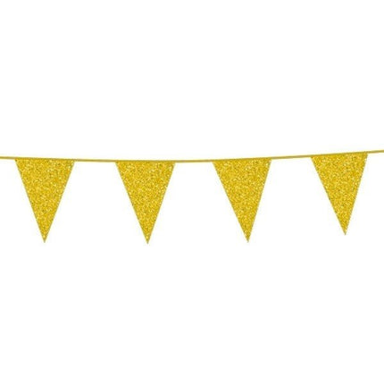 Gouden Vlaggenlijn Glitter 6m van WeFiesta koop je bij Partywinkel