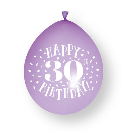 10 sztuk balonów lateksowych „Happy 30th Birthday”, 23 cm