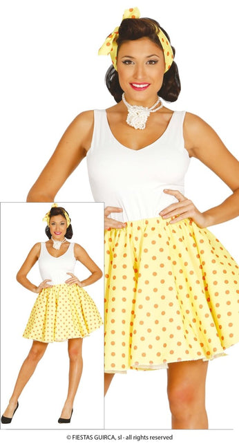 Grease Kostuum Set Geel 50's Dames L van Fiestas Guirca koop je bij Partywinkel