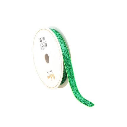 ZIELONA BROKATOWA WSTĄŻKA 10 MM X 3 M