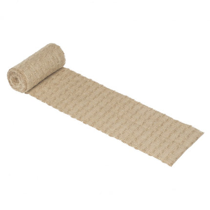 NATURALNA WSTĄŻKA JUTOWA W KRATKĘ 15 CM X 3 M