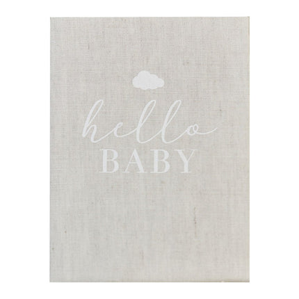 Grijze Gastenboek Hello Baby 16cm van Ginger Ray koop je bij Partywinkel