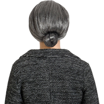 Grijze Oma Pruik van Folat koop je bij Partywinkel