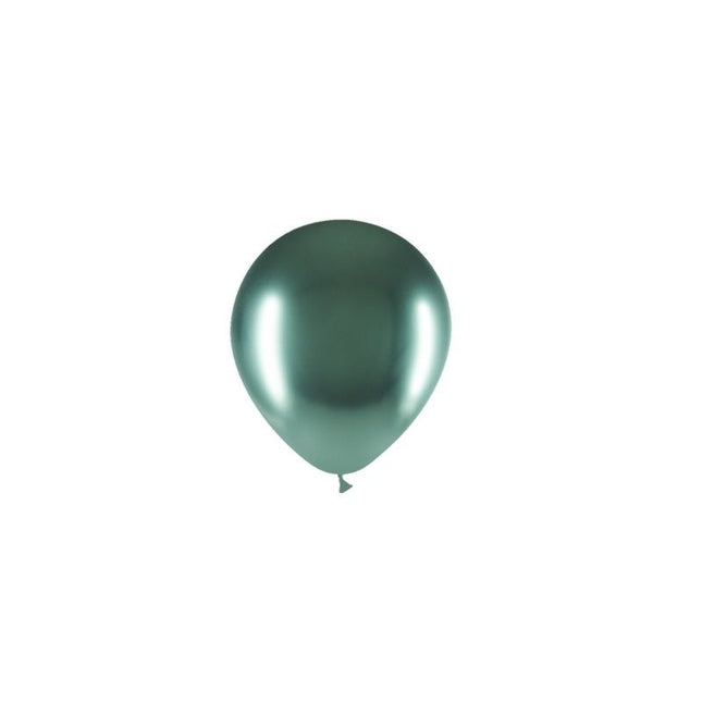 Groene Ballonnen Chroom 13cm 100st van Balloonia koop je bij Partywinkel