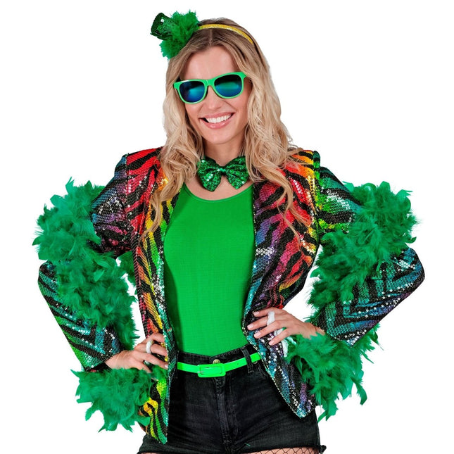 Groene Boa Veren 1,8m van Widmann koop je bij Partywinkel