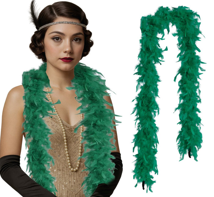 Groene Boa Veren 80gr van Fiestas Guirca koop je bij Partywinkel