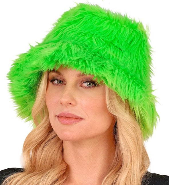 Groene Bucket Hat Pluche van Widmann koop je bij Partywinkel
