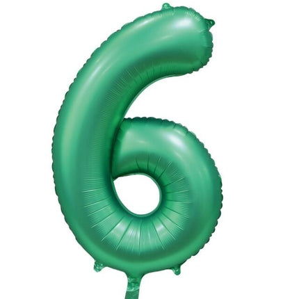 Groene Cijfer Ballon 6 Jaar Glans 86cm van WeFiesta koop je bij Partywinkel