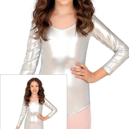Gympakje Zilver Meisje Metallic van Fiestas Guirca koop je bij Partywinkel