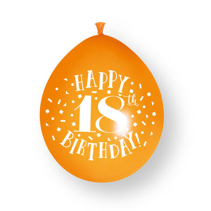 10 sztuk balonów lateksowych „Happy 18th Birthday” o średnicy 23 cm