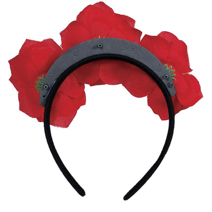 Haarband Bloemen Met Doodshoofden van Fiestas Guirca koop je bij Partywinkel