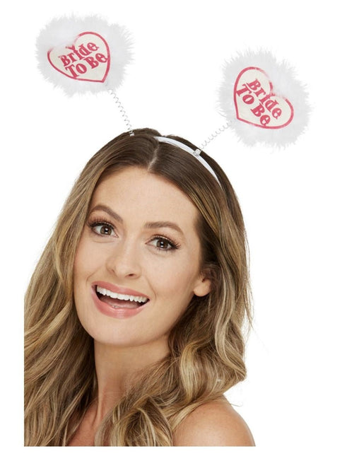 Haarband Bride To Be Wit Roze van Smiffys koop je bij Partywinkel