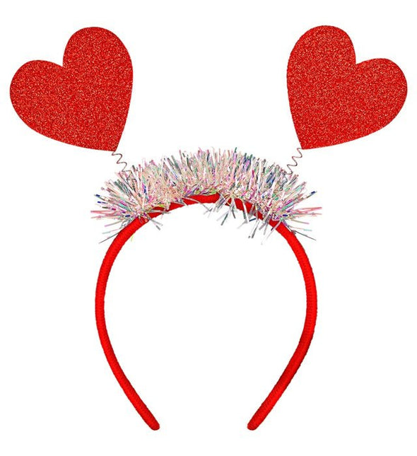 Haarband Hartjes Glitter Rood van Widmann koop je bij Partywinkel