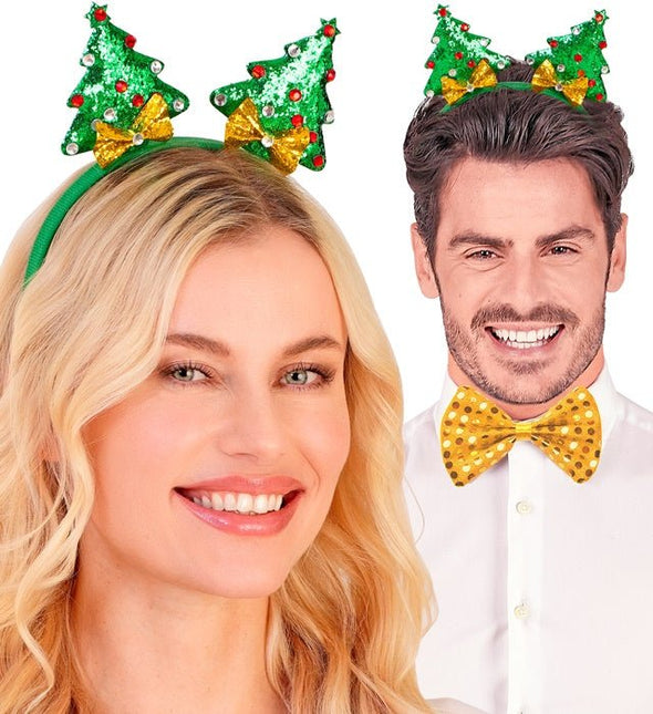 Haarband Kerstboom Glamour van Widmann koop je bij Partywinkel