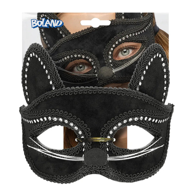 Halfmasker Charming cat van Boland koop je bij Partywinkel