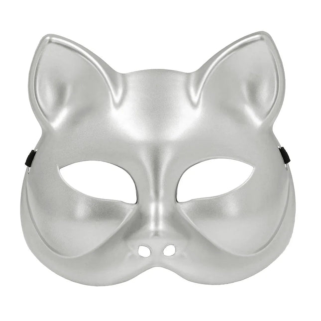 Halfmasker Kitty zilver van Boland koop je bij Partywinkel