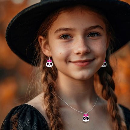 Halloween Accessoireset Ketting En Oorbellen Schedel van Fiestas Guirca koop je bij Partywinkel