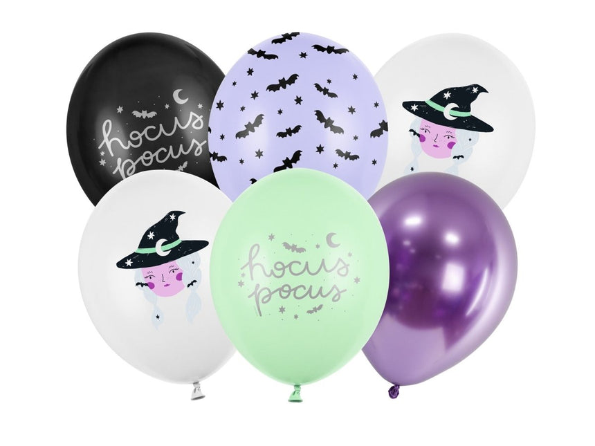 Halloween Ballonnen Hocus Pocus 30cm 6st van Partydeco koop je bij Partywinkel