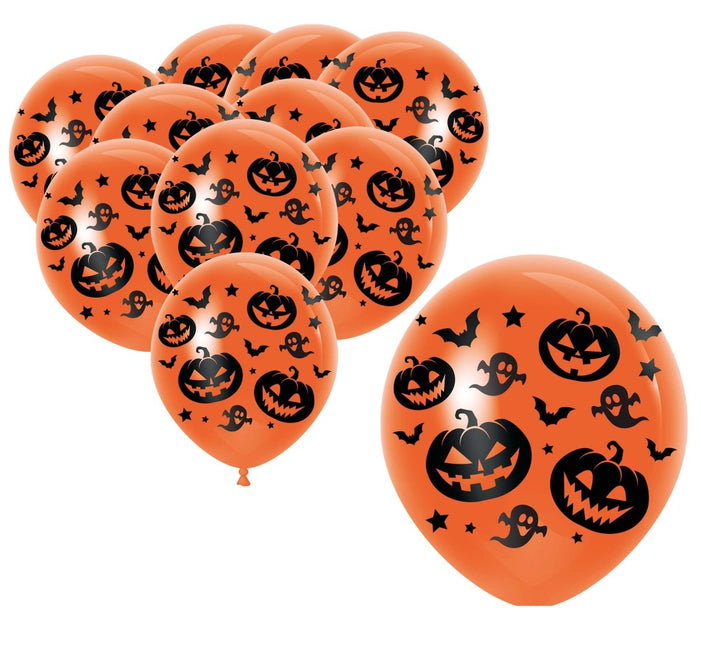 Halloween Ballonnen Oranje 30cm 10st - Partywinkel - 8434077315040