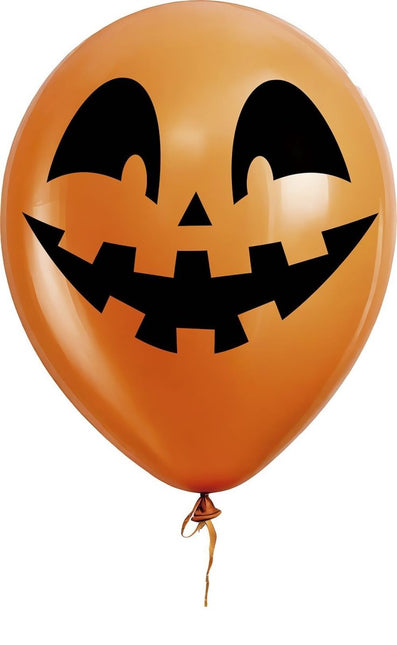 Halloween Ballonnen Oranje Pompoen 30cm 10st - Partywinkel - 8434077315057