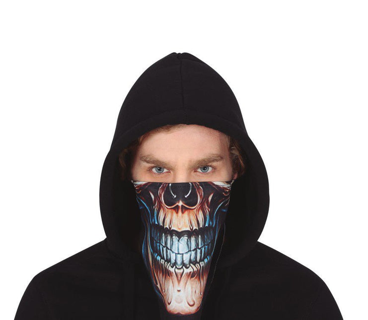 Halloween Bandana Masker Schedel Klittenband van Fiestas Guirca koop je bij Partywinkel
