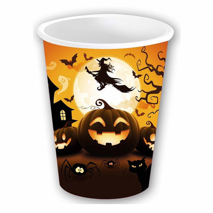 Halloween Bekers Pompoen 240ml 6st van Fiestas Guirca koop je bij Partywinkel