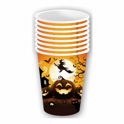 Halloween Bekers Pompoen 240ml 6st van Fiestas Guirca koop je bij Partywinkel