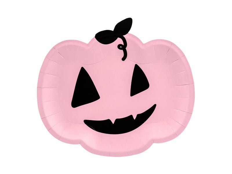 Halloween Borden Pompoen Roze 25cm 6st van Partydeco koop je bij Partywinkel