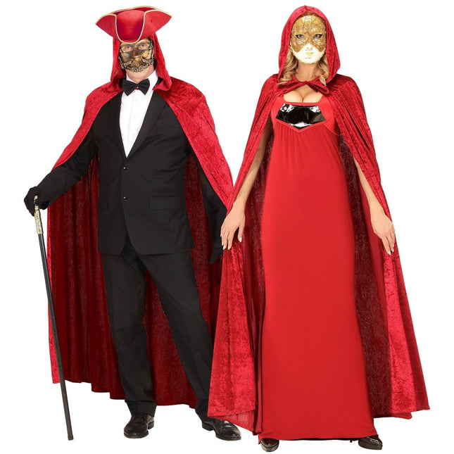 Halloween Cape Rood Fluweel 1,5m van Widmann koop je bij Partywinkel