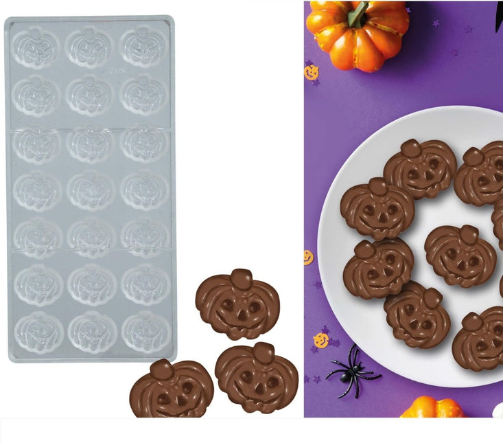 Halloween Chocolade Vorm Pompoenen 21 delig - Partywinkel - 8434077269602