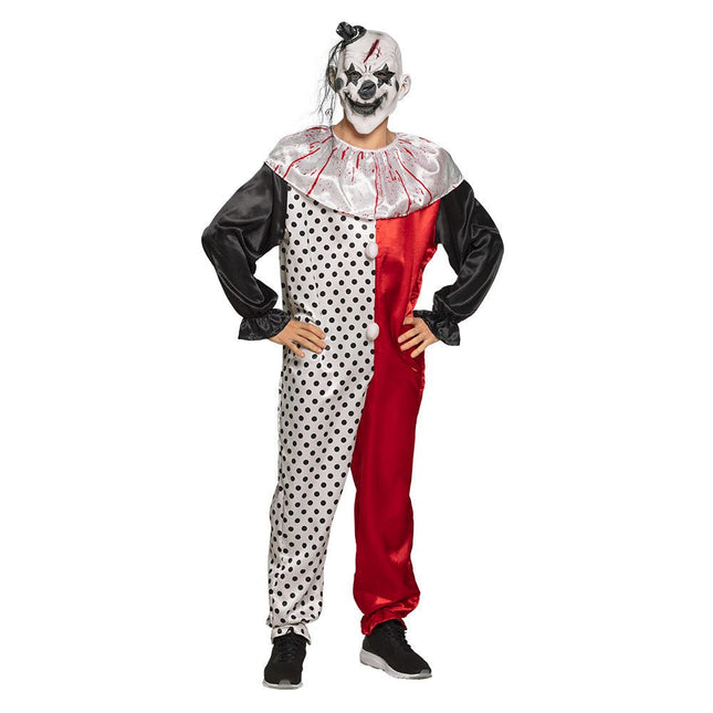 Halloween Clown Kostuum Zwart Wit M/L van Boland koop je bij Partywinkel