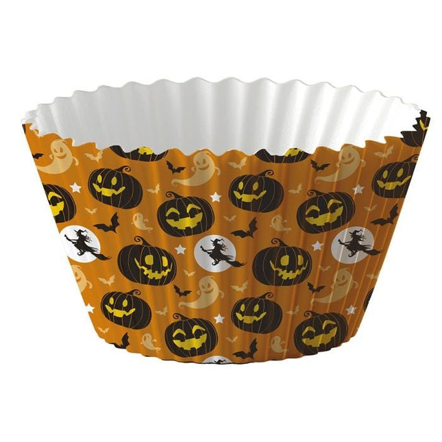 Halloween Cupcake Vormpjes Oranje Papier 5cm 50st - Partywinkel - 8434077269374