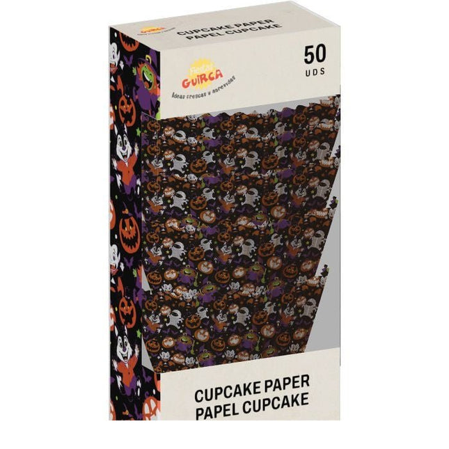 Halloween Cupcake Vormpjes Papier 5cm 50st - Partywinkel - 8434077269367