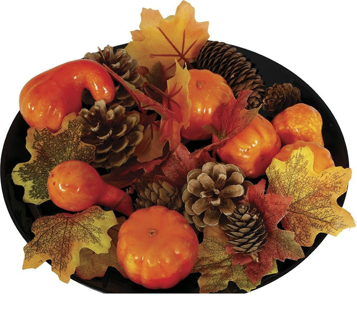 Halloween Decoratie Pompoenbladeren En Dennenappels - Partywinkel - 8434077249703