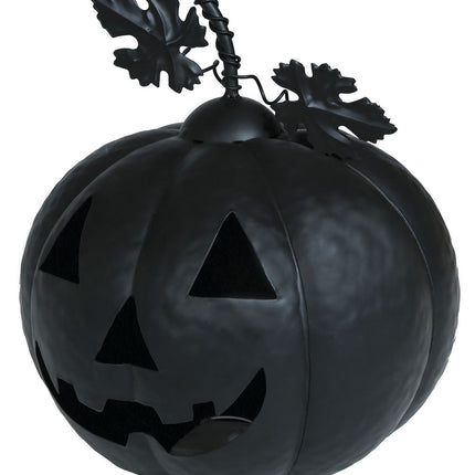 Halloween Decoratie Zwart Pompoen Met Licht 16cm - Partywinkel - 8434077249581
