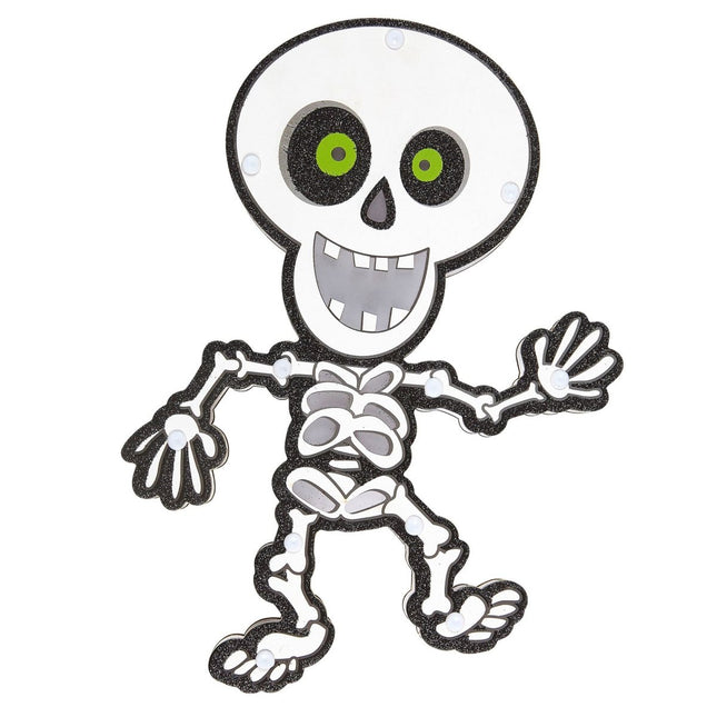 Halloween Deurbord Skelet Met Licht van Widmann koop je bij Partywinkel