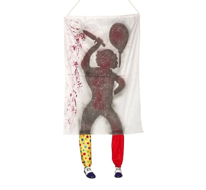 Halloween Deurposter Clown Schaduw 185cm x 100cm van Fiestas Guirca koop je bij Partywinkel