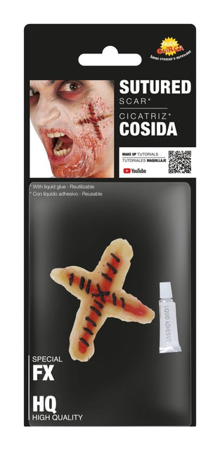 Halloween Genaaid Kruis Litteken van Fiestas Guirca koop je bij Partywinkel